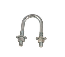 Abrazadera U Bolt con tuercas y arandelas. Rosca W-3/8 Para caños de 2.1/2"