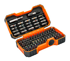 Juego de puntas de 1/4 "para tornillo de seguridad ranurado / Phillips / Pozidriv / Hex / TORX® - 100 piezas
